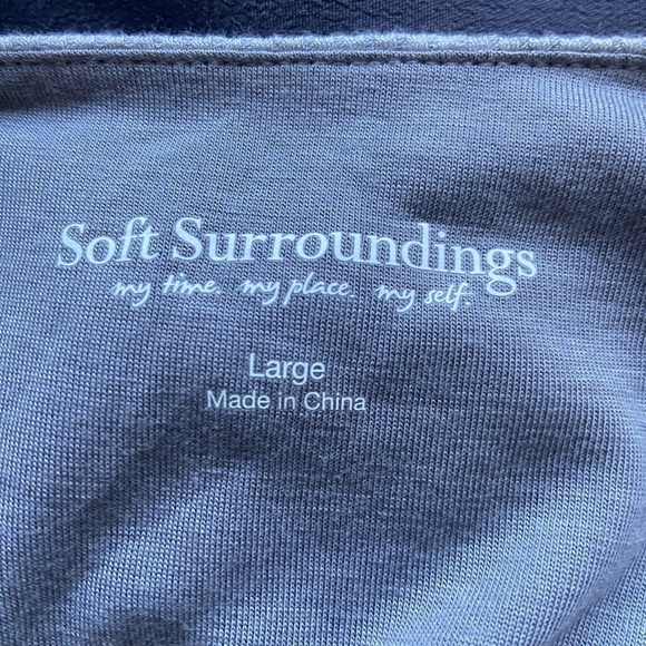 Soft Surroundings Flatter Me Asymmetric Colorblock Flowy Maxi Dress L Grey - Picture 5 of 8